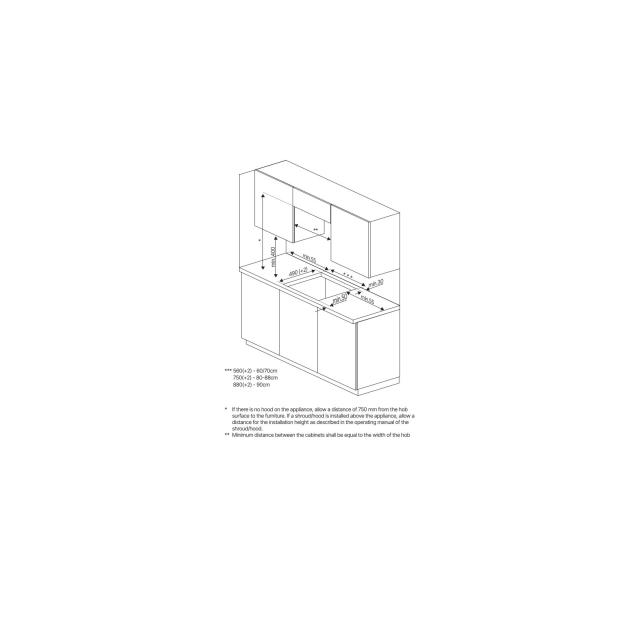 Blomberg MIX55487N 78cm Induction Hob - Ceramic Black