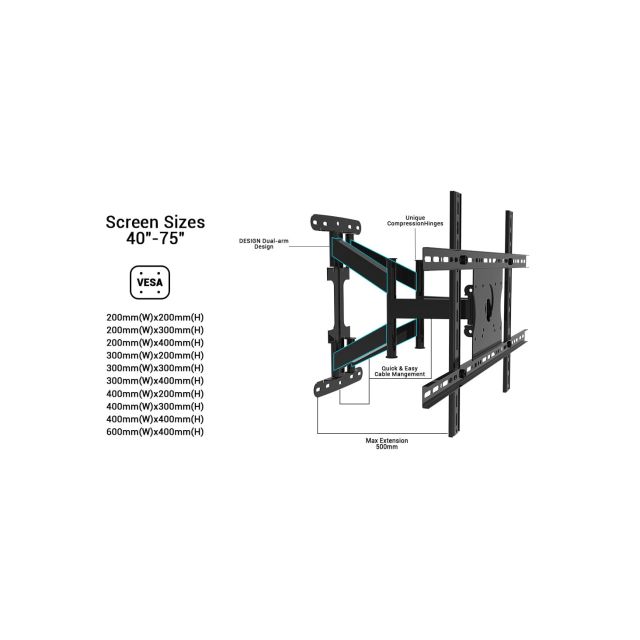 Sylvox S100MCMA0 Outdoor TV Full Motion Wall Mount