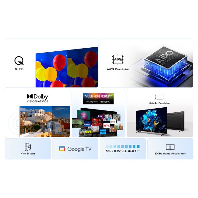 TCL 55P7K-UK 55inch 4K QLED Direct LED HDR Google TV