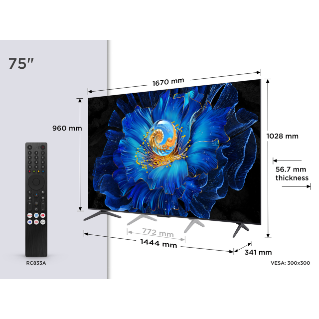 TCL 75C6KS-UK 75inch 4K Ultra HD QD-Mini LED TV